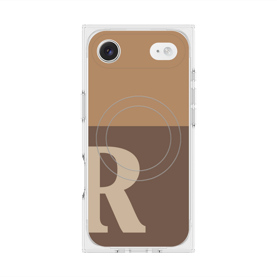 Premium Square Case with MagSafe［ Original - initial two tone - R brown ］