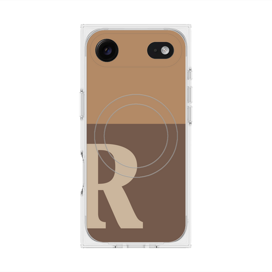 Premium Square Case with MagSafe［ Original - initial two tone - R brown ］