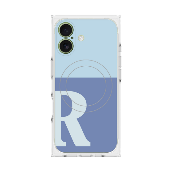 Premium Square Case with MagSafe［ Original - initial two tone - R blue ］