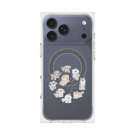 Premium Square Case with MagSafe［ Hello, It's Dog - All Together - Clear ］