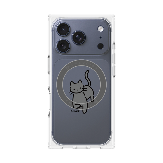 Premium Square Case with MagSafe［ Original - CASEPLAY Cat - black ］