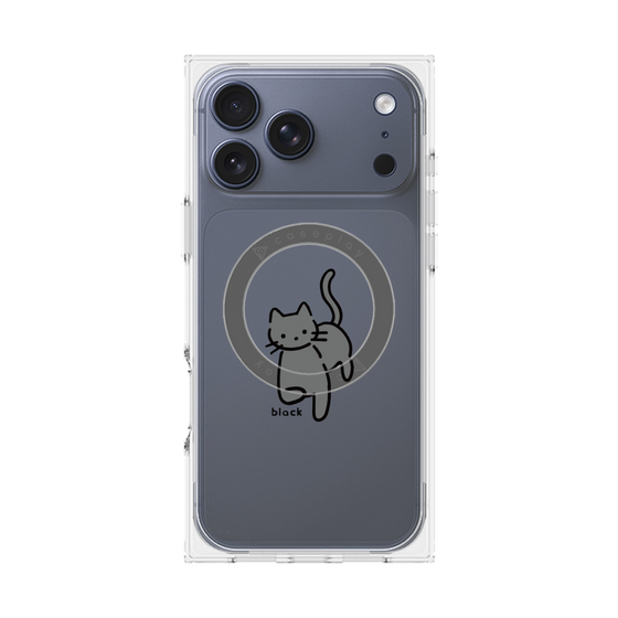 Premium Square Case with MagSafe［ Original - CASEPLAY Cat - black ］