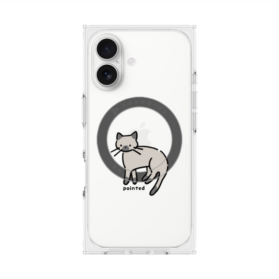 Premium Square Case with MagSafe［ Original - CASEPLAY Cat - pointed ］