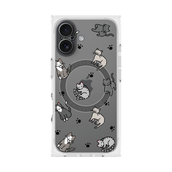 Premium Square Case with MagSafe［ Original - CASEPLAY Cat All-over Pattern - color ］