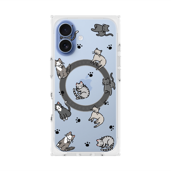 Premium Square Case with MagSafe［ Original - CASEPLAY Cat All-over Pattern - color ］