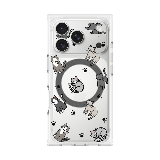 Premium Square Case with MagSafe［ Original - CASEPLAY Cat All-over Pattern - color ］