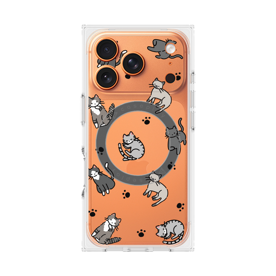 Premium Square Case with MagSafe［ Original - CASEPLAY Cat All-over Pattern - color ］