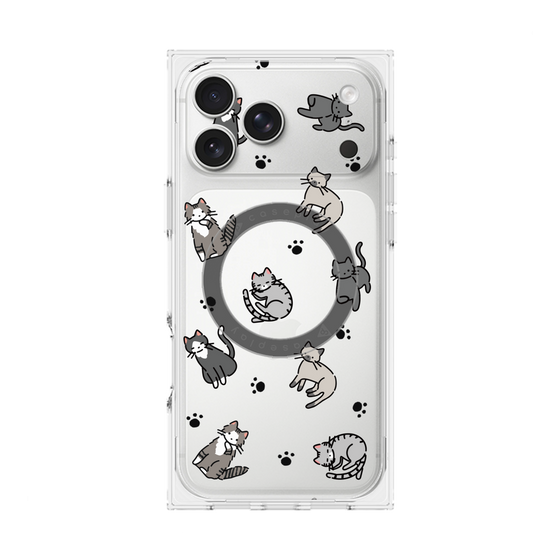 Premium Square Case with MagSafe［ Original - CASEPLAY Cat All-over Pattern - color ］