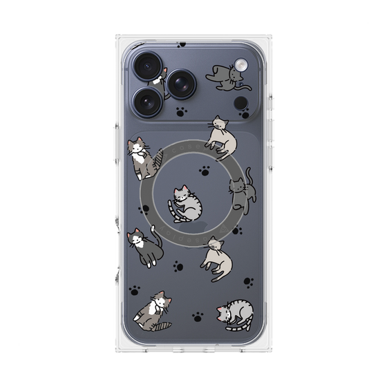 Premium Square Case with MagSafe［ Original - CASEPLAY Cat All-over Pattern - color ］