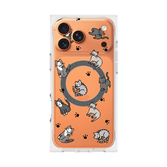 Premium Square Case with MagSafe［ Original - CASEPLAY Cat All-over Pattern - color ］