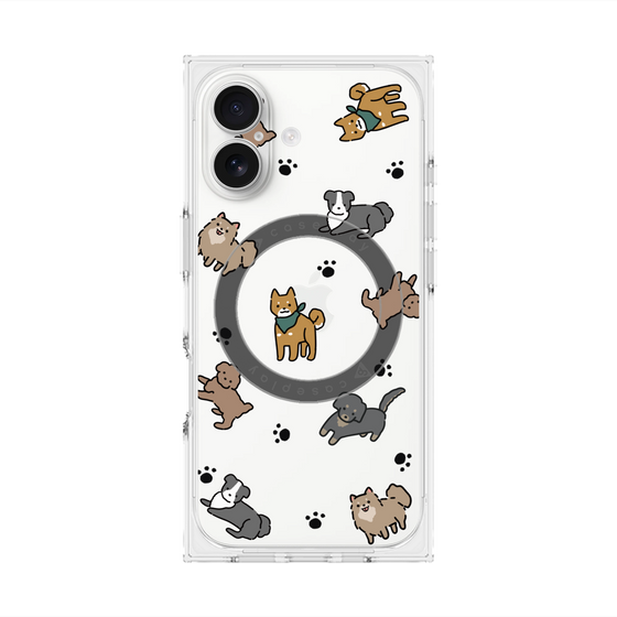 Premium Square Case with MagSafe［ Original - CASEPLAY Dog All-over Pattern - color ］