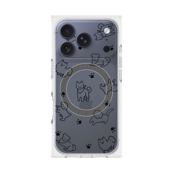 Premium Square Case with MagSafe［ Original - CASEPLAY Dog All-over Pattern - black ］