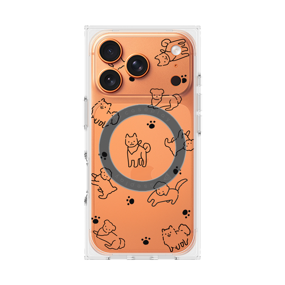 Premium Square Case with MagSafe［ Original - CASEPLAY Dog All-over Pattern - black ］