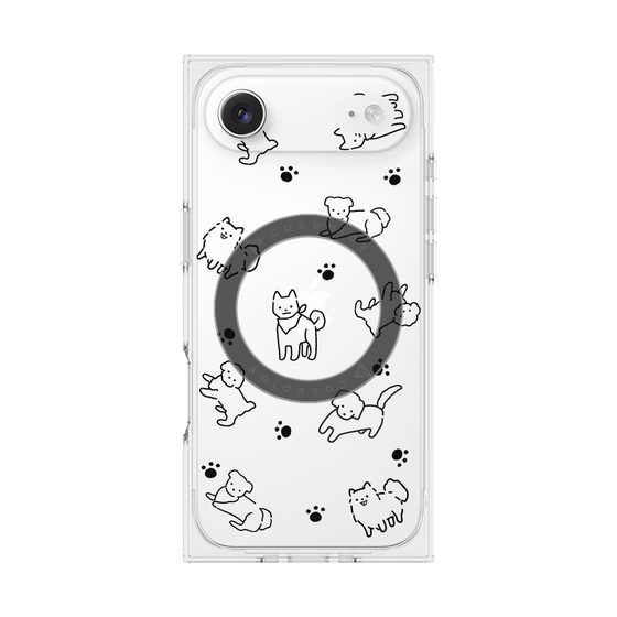 Premium Square Case with MagSafe［ Original - CASEPLAY Dog All-over Pattern - black ］