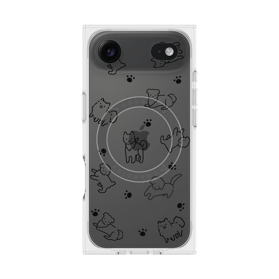 Premium Square Case with MagSafe［ Original - CASEPLAY Dog All-over Pattern - black ］