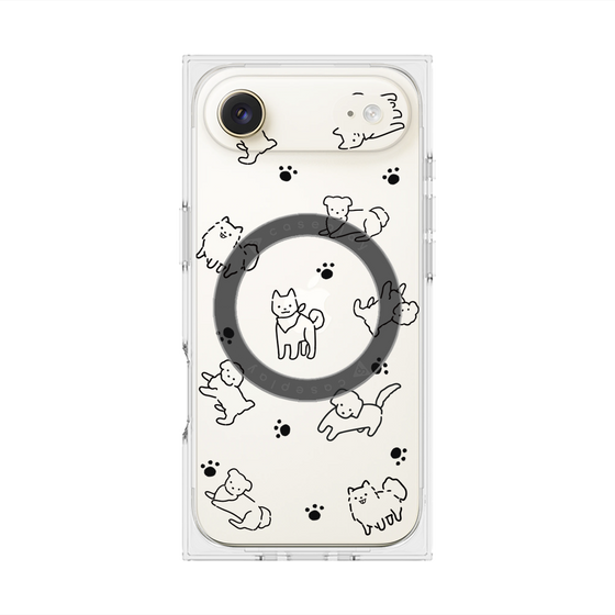 Premium Square Case with MagSafe［ Original - CASEPLAY Dog All-over Pattern - black ］