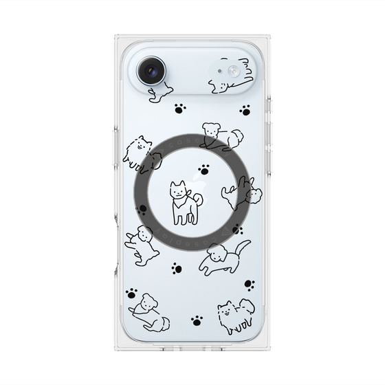 Premium Square Case with MagSafe［ Original - CASEPLAY Dog All-over Pattern - black ］