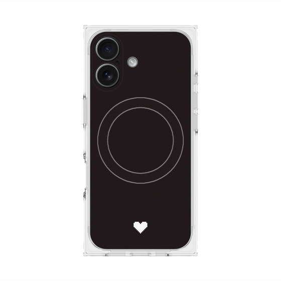 Premium Square Case with MagSafe［ Original - Favorite Color Heart - Black ］