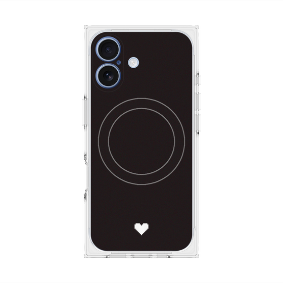 Premium Square Case with MagSafe［ Original - Favorite Color Heart - Black ］