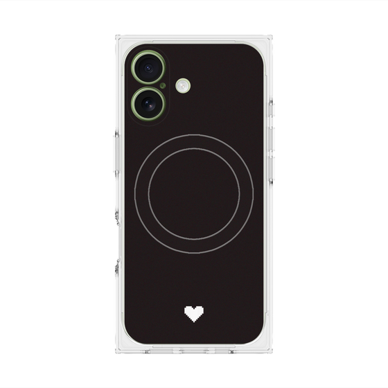 Premium Square Case with MagSafe［ Original - Favorite Color Heart - Black ］