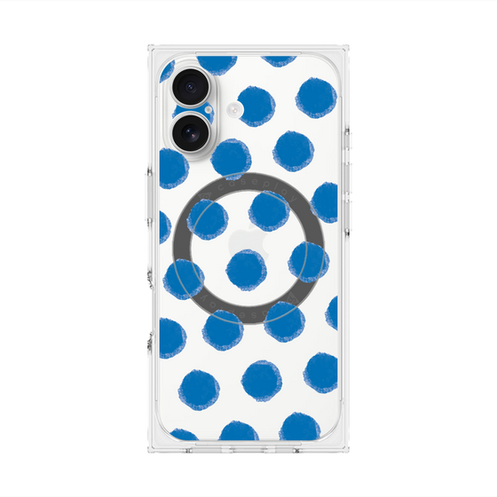 Premium Square Case with MagSafe［ Original - Favorite Color Polka Dots - Blue ］