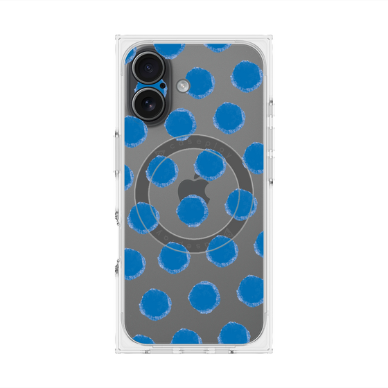 Premium Square Case with MagSafe［ Original - Favorite Color Polka Dots - Blue ］