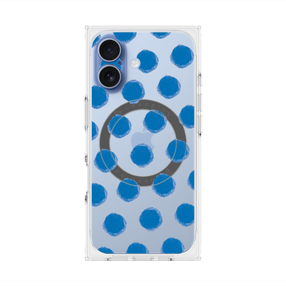 Premium Square Case with MagSafe［ Original - Favorite Color Polka Dots - Blue ］