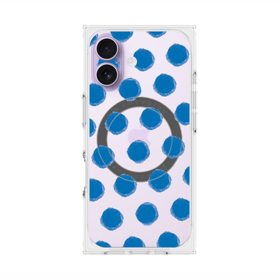 Premium Square Case with MagSafe［ Original - Favorite Color Polka Dots - Blue ］