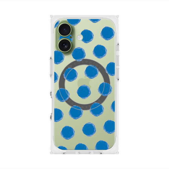 Premium Square Case with MagSafe［ Original - Favorite Color Polka Dots - Blue ］