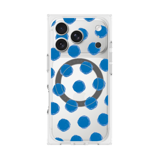 Premium Square Case with MagSafe［ Original - Favorite Color Polka Dots - Blue ］