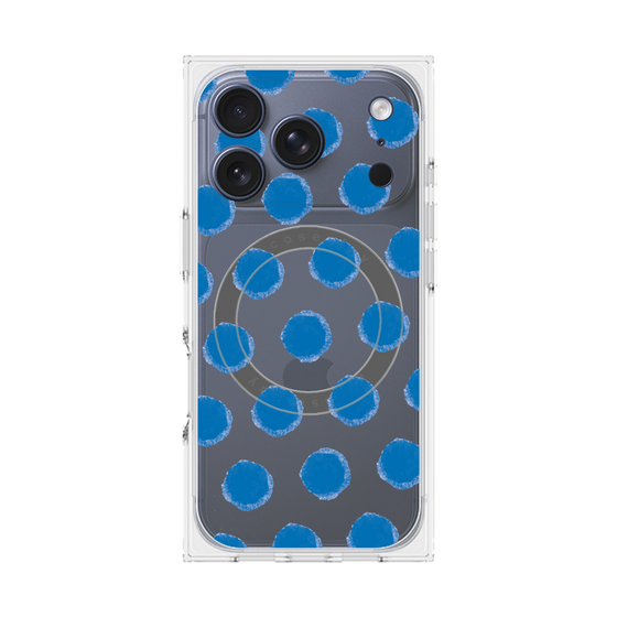 Premium Square Case with MagSafe［ Original - Favorite Color Polka Dots - Blue ］