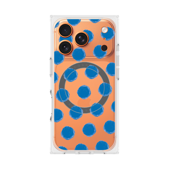 Premium Square Case with MagSafe［ Original - Favorite Color Polka Dots - Blue ］