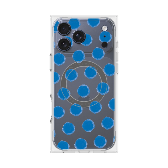 Premium Square Case with MagSafe［ Original - Favorite Color Polka Dots - Blue ］