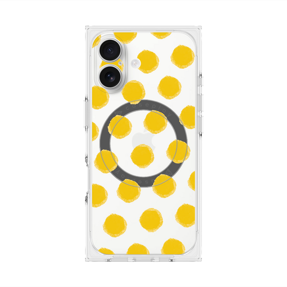 Premium Square Case with MagSafe［ Original - Favorite Color Polka Dots - Yellow ］