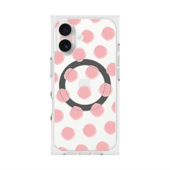 Premium Square Case with MagSafe［ Original - Favorite Color Polka Dots - Pink ］