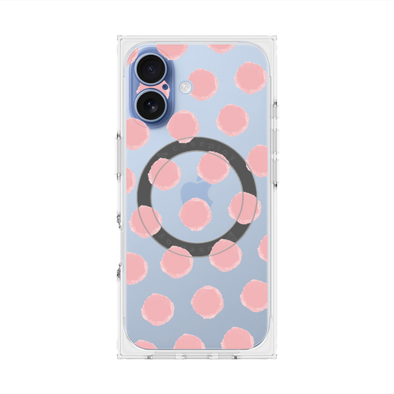 Premium Square Case with MagSafe［ Original - Favorite Color Polka Dots - Pink ］