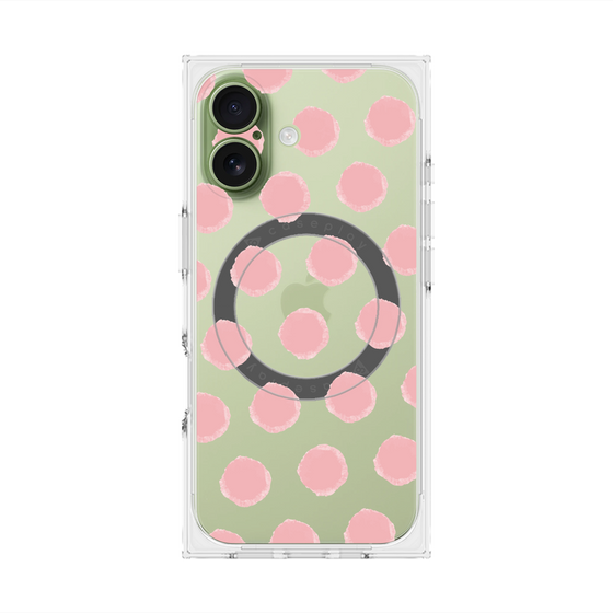 Premium Square Case with MagSafe［ Original - Favorite Color Polka Dots - Pink ］
