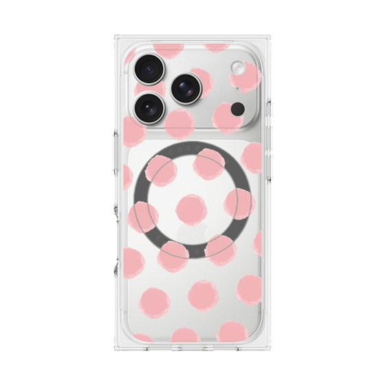 Premium Square Case with MagSafe［ Original - Favorite Color Polka Dots - Pink ］
