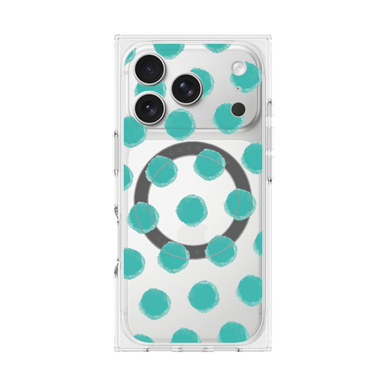 Premium Square Case with MagSafe［ Original - Favorite Color Polka Dots - Green ］