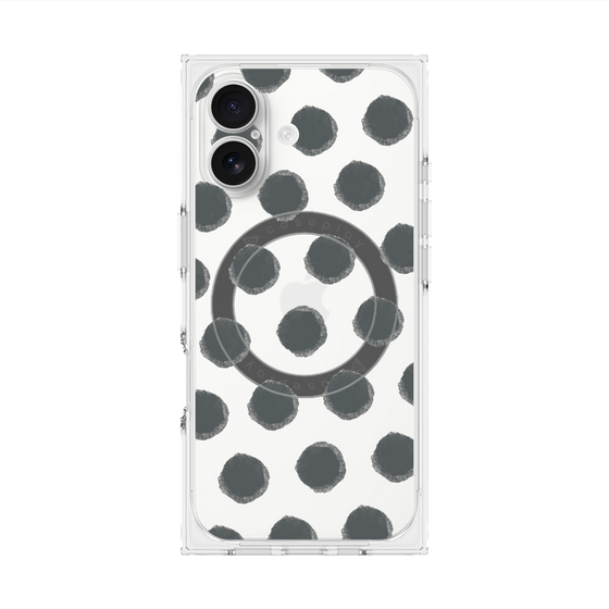 Premium Square Case with MagSafe［ Original - Favorite Color Polka Dots - Black ］