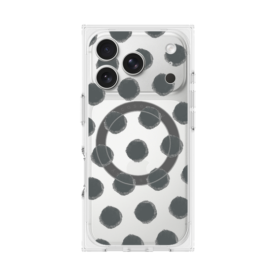 Premium Square Case with MagSafe［ Original - Favorite Color Polka Dots - Black ］