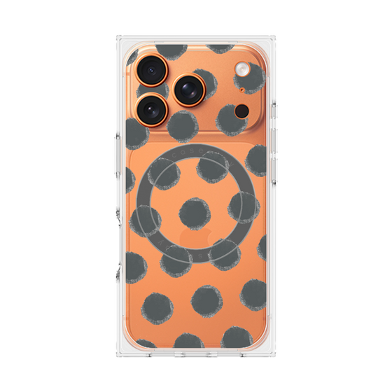 Premium Square Case with MagSafe［ Original - Favorite Color Polka Dots - Black ］