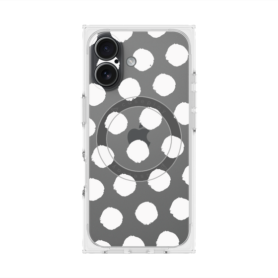 Premium Square Case with MagSafe［ Original - Favorite Color Polka Dots - White ］
