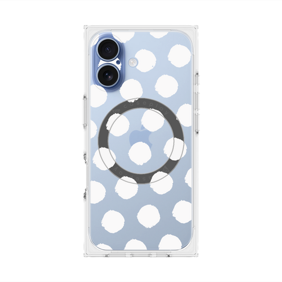 Premium Square Case with MagSafe［ Original - Favorite Color Polka Dots - White ］