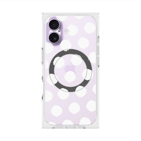 Premium Square Case with MagSafe［ Original - Favorite Color Polka Dots - White ］