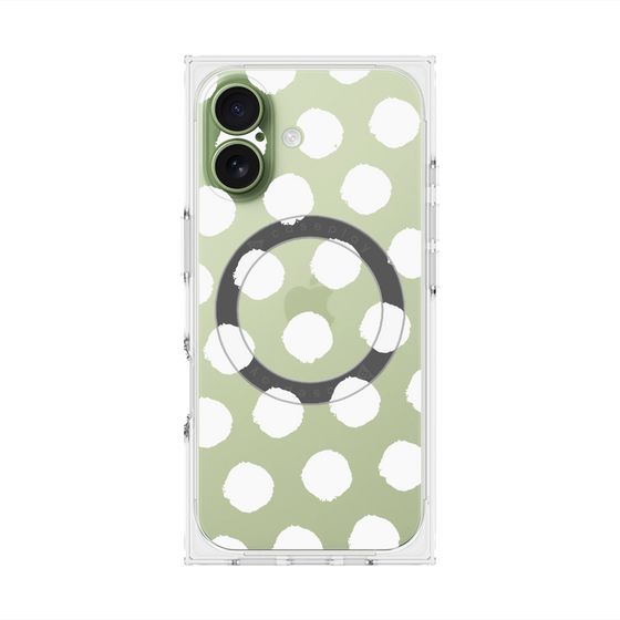 Premium Square Case with MagSafe［ Original - Favorite Color Polka Dots - White ］
