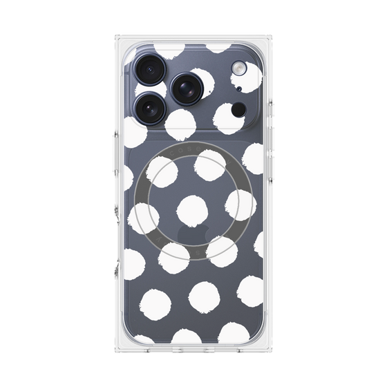 Premium Square Case with MagSafe［ Original - Favorite Color Polka Dots - White ］