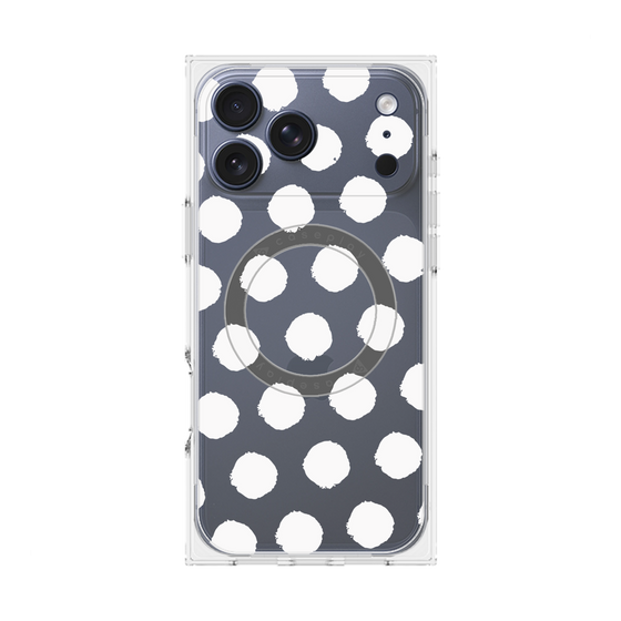 Premium Square Case with MagSafe［ Original - Favorite Color Polka Dots - White ］