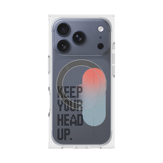 Premium Square Case with MagSafe［ Original - Dot Overlay - KEEP YOUR HEAD UP/A ］