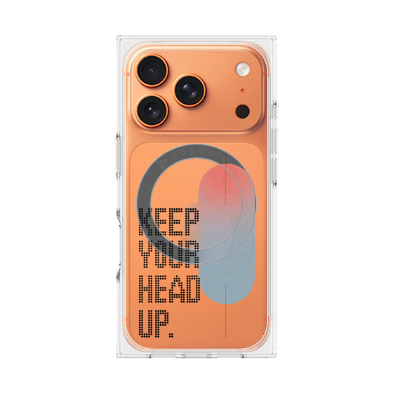 Premium Square Case with MagSafe［ Original - Dot Overlay - KEEP YOUR HEAD UP/A ］